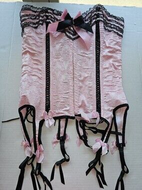 Fredricks of Hollywood Corset Pink And Black Sz XL NWT
